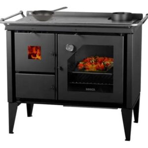 cocina a leña bosca hestia 90 charcoal más kit de instalación